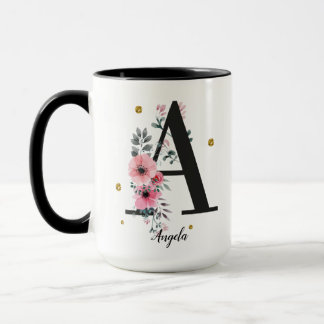 Caneca Letter A custom name