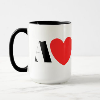 Caneca Letter A Heart - Valentine Initial Love Design