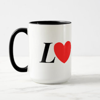 Caneca Letter L Heart - Valentine Initial Love Design