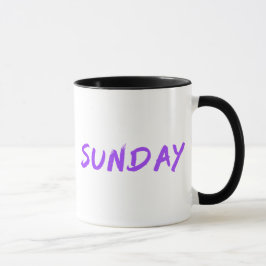 Caneca Lettering Design Sunday in Purple