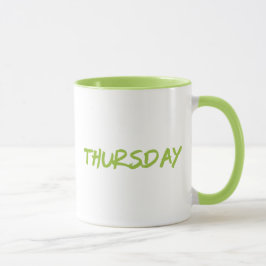 Caneca Lettering Design Thursday in Green