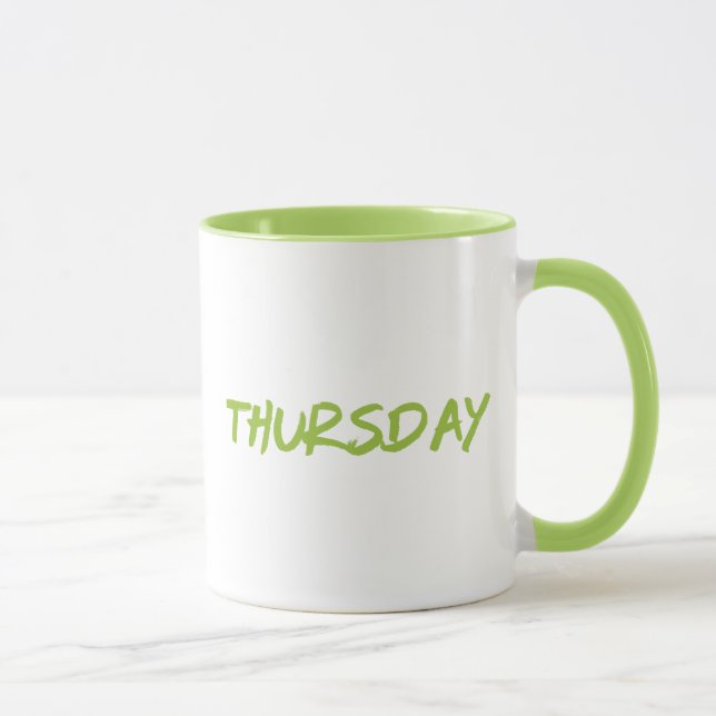 Caneca Lettering Design Thursday in Green (Direita)