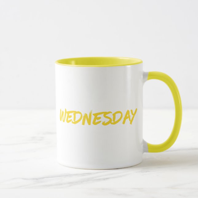 Caneca Lettering Design Wednesday in Yellow (Direita)
