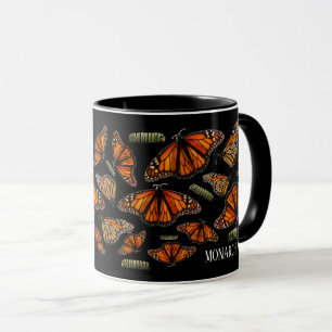 Caneca Levantar lagartas monarcas Borboleta mãe
