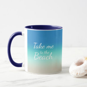 Caneca "Leve-me à Praia" Azul Moderno com Degradê 