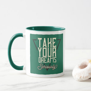 Caneca Leve Seus Sonhos a Sério Retro Verde