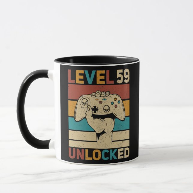 Caneca Level 59 Unlocked 59th Birthday 59 Years Old (Esquerda)