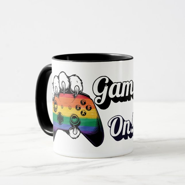 Caneca LGBT Pride Game On Tiger Paw Controller Mug 2026 (Frente Esquerda)