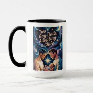 Caneca LGBTQ dois homens se tornando pais