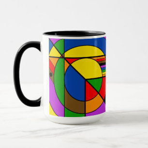 Caneca LGBTQ+ POC Orgulho Arco-Íris Abstrato Geométrico