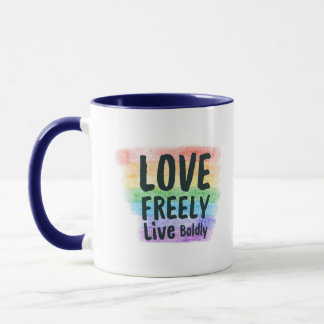 Caneca LGBTQ+ Pride Coffee Mug Vibrant Rainbow Love Cup