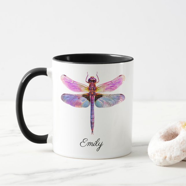 Caneca Libélula Vibrante Personalizada (Com Donut)