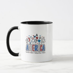 Caneca Liberdade Americana Independência Corajosa Poder 4