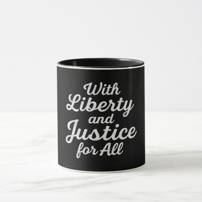 Caneca Liberdade e justiça para todos protestam (Centro)