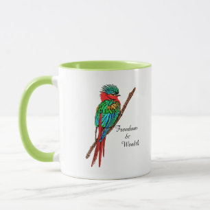 Caneca Liberdade e riqueza das aves quetzais