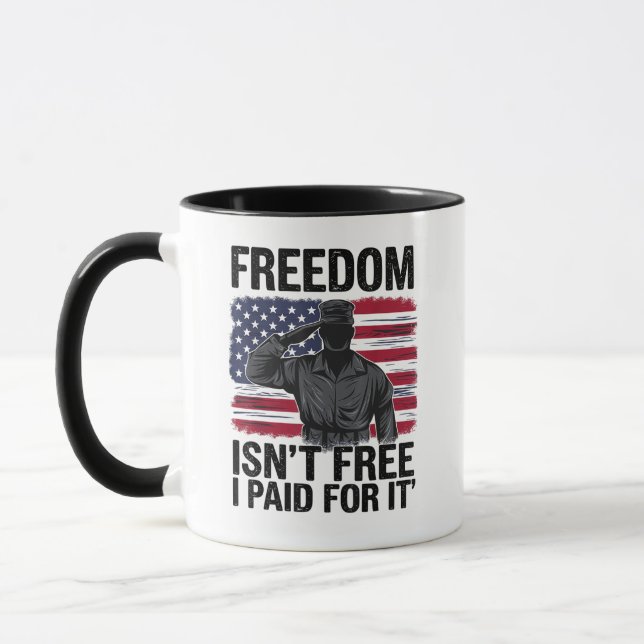 Caneca Liberdade não é grátis Eu paguei por isso militar  (Esquerda)