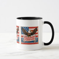Liberdade para sempre bandeira americana Bald Eagl