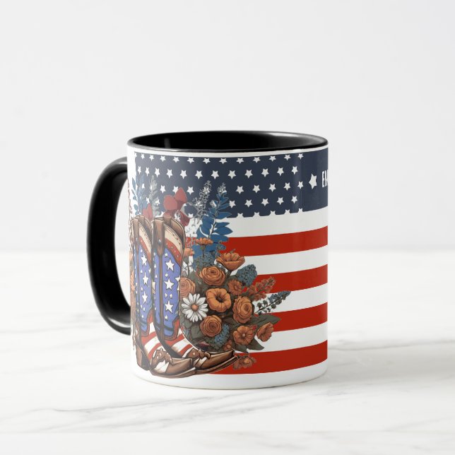 Caneca Liberdade Personalizada, o Caminho Americano Boots (Frente Esquerda)