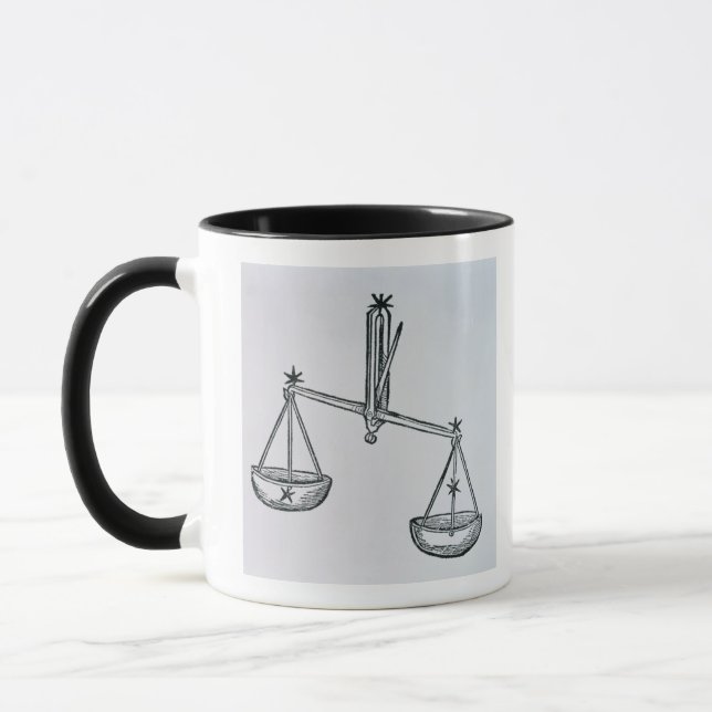 Caneca Libra (as escalas) uma ilustração 'do Poeti (Esquerda)