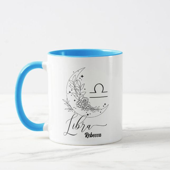 Caneca Libra Elegante - Personalizar Mug de Café (Esquerda)
