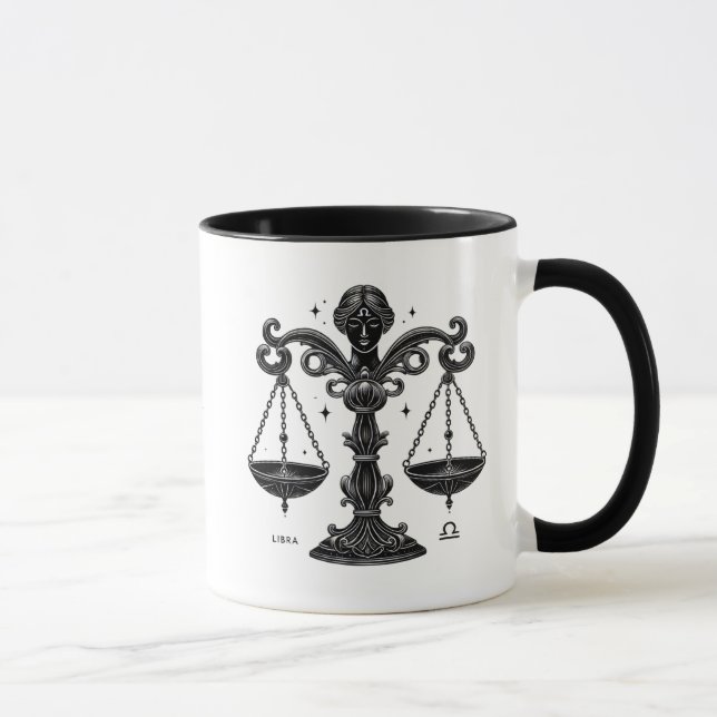 Caneca Libra Zodiac Astrology Scales Horoscope Gift (Direita)