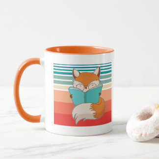 Caneca Librarian Fox Reading Bookworm