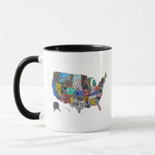 Caneca Licença de Bandeira dos Estados Unidos norte-ameri