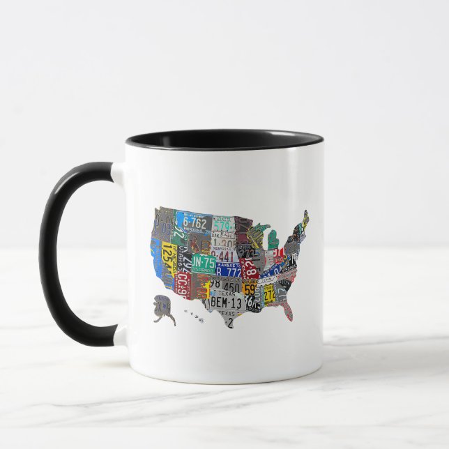 Caneca Licença de Bandeira dos Estados Unidos norte-ameri (Esquerda)
