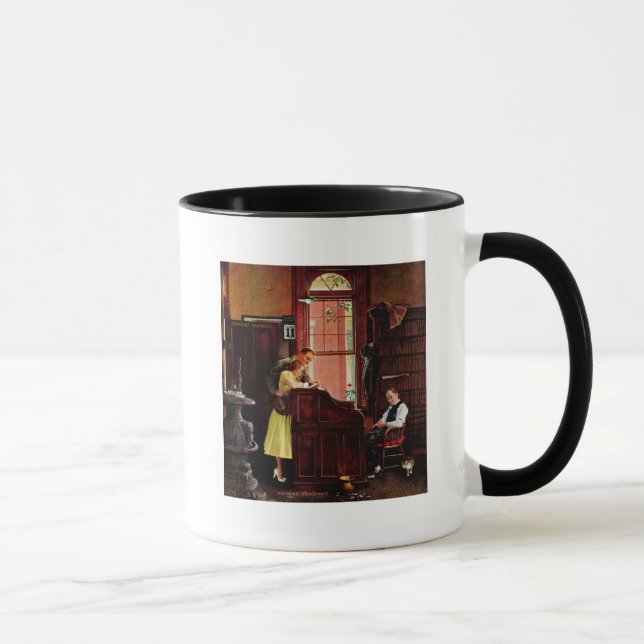 Caneca Licença de casamento de Norman Rockwell (Direita)