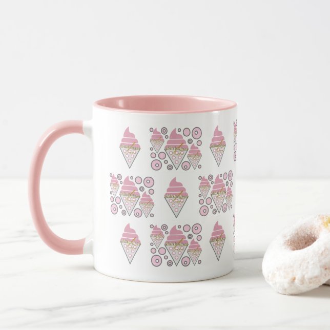 Caneca Licença de Sorvete irresistível (Com Donut)