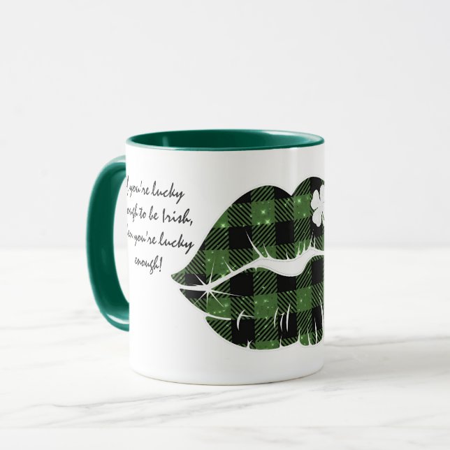 Caneca Lick (Sorte) do irlandês editável (Frente Esquerda)
