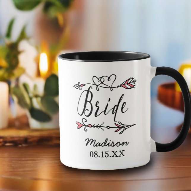 Caneca Líder de Bô de Bridal Tribe de Casamento (Bohemian style bridal coffee mug for the leader of the bride tribe.)