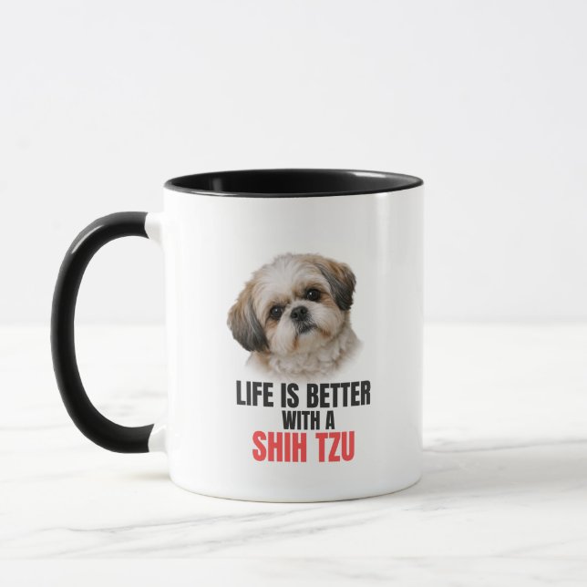 Caneca Life is Better with a Shih Tzu Coffee Mug (Esquerda)