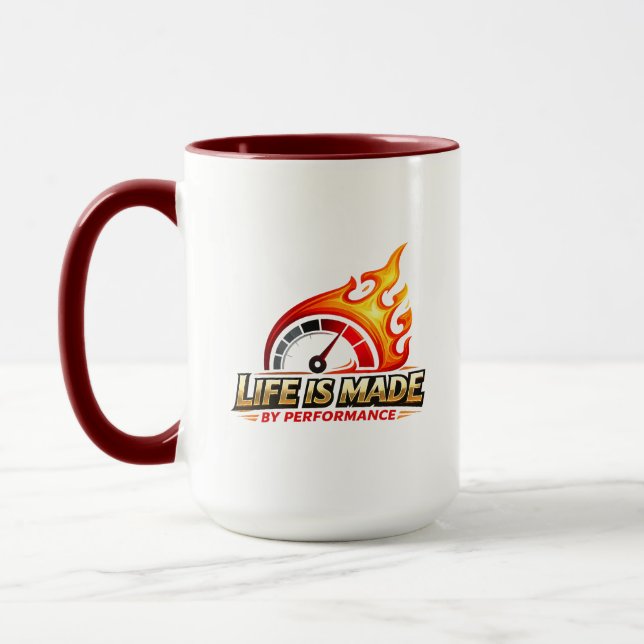 Caneca Life Is Made By Performance Flame Speedometer Mug (Esquerda)
