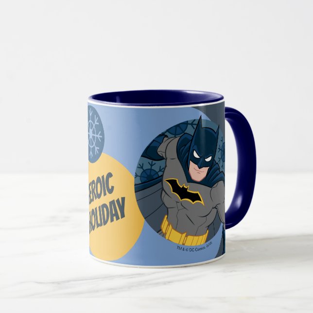 Caneca Liga da Justiça Batman Holiday Bauble (Frente Esquerda)