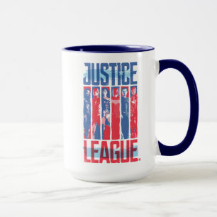 Caneca Liga da Justiça   Blue & Red Group Pop Art