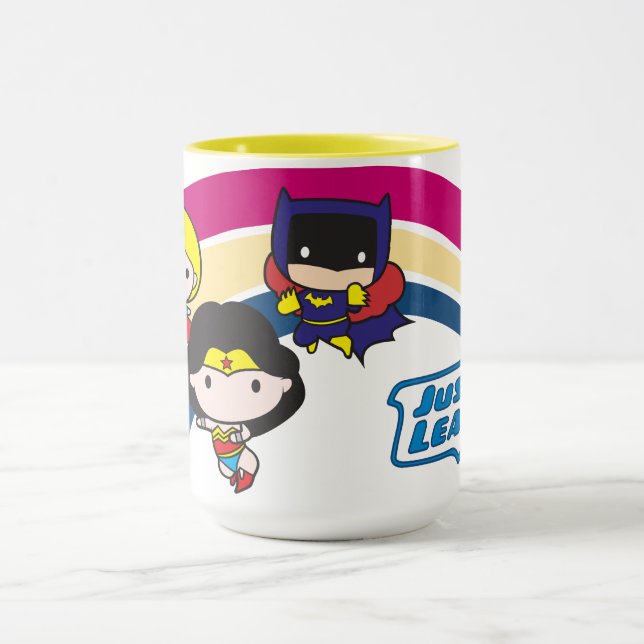 Caneca Liga da Justiça Chibi - Arco-Íris (Centro)