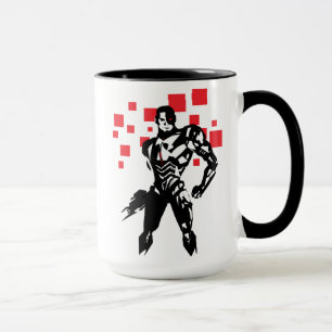 Caneca Liga da Justiça   Cyborg Digital Noir Pop Art