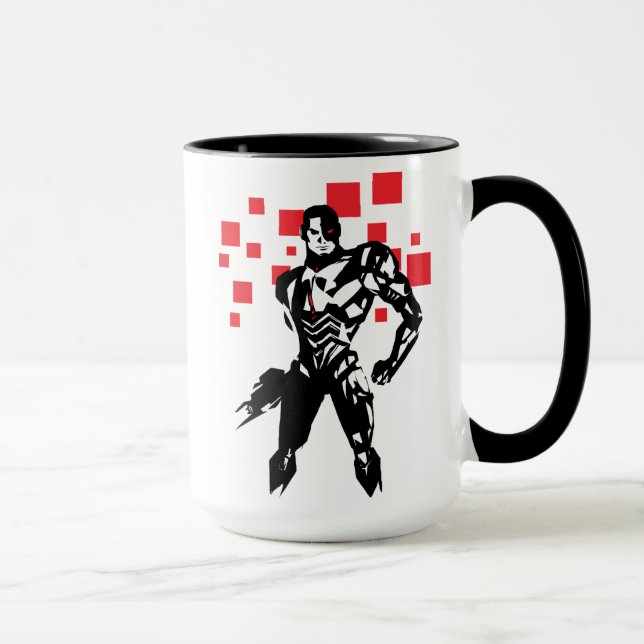 Caneca Liga da Justiça | Cyborg Digital Noir Pop Art (Direita)
