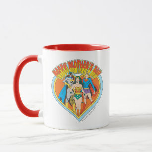 Caneca Liga da Justiça   Dia de as mães feliz