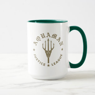 Caneca Liga da Justiça   Emblema de Tridente de Aquaman