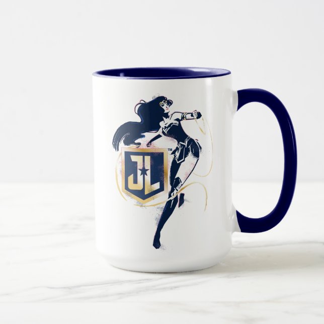 Caneca Liga da Justiça | Mulher Maravilha & Ícone Pop Art (Direita)