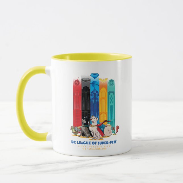 Caneca Liga DC das Torres de Metrópolis de Super Pets (Esquerda)