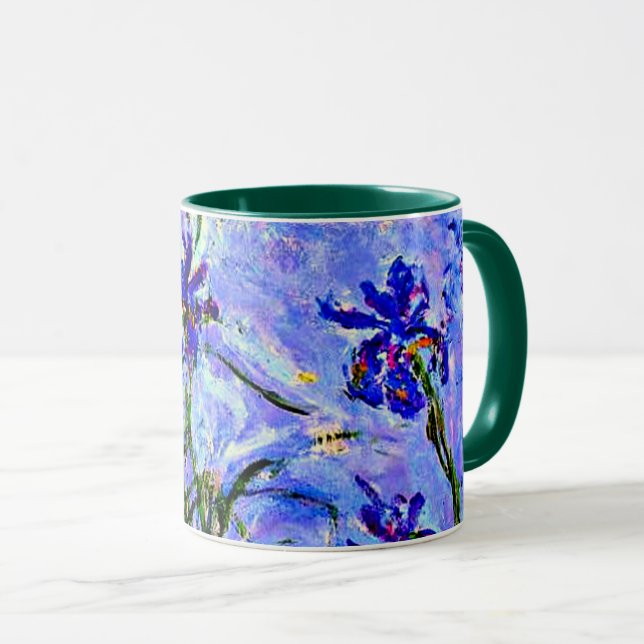 Caneca Lilac Irrises por Claude Monet (Frente Esquerda)