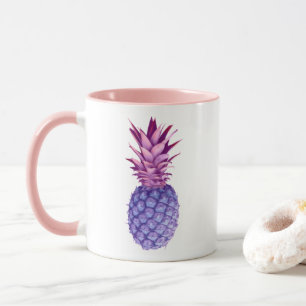 Caneca Lilás e abacaxi rosa 