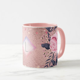 Caneca Lilibet Monographic Rosegold Floral ajustado para 