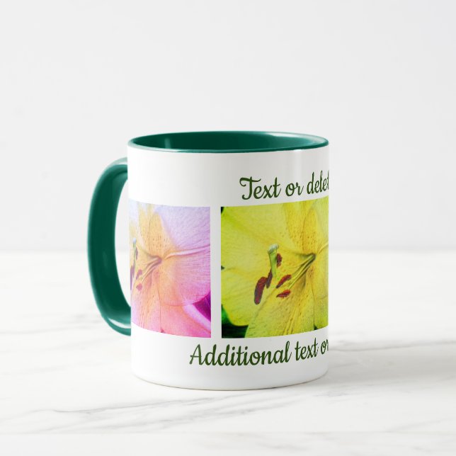 Caneca Lily Colors Floral Pencial Art Personalizado (Frente Esquerda)