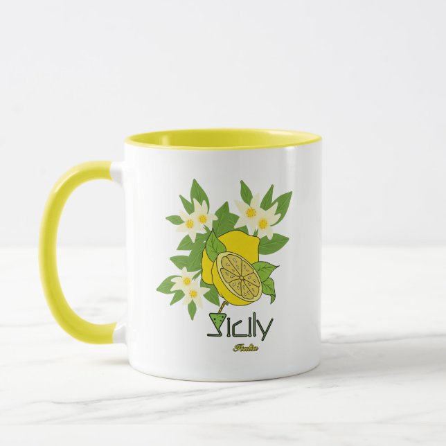 Caneca Limão com flores (Esquerda)