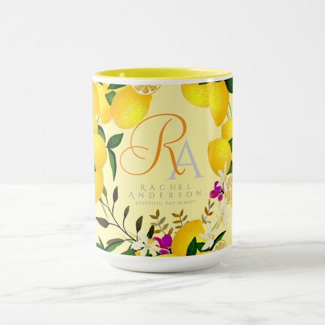 Caneca Limão Monograma Amarelo (Centro)