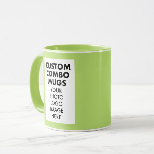 Caneca Lime 4:6 Portrait Frame 2 x Photo Custom Combo (Frente Esquerda)